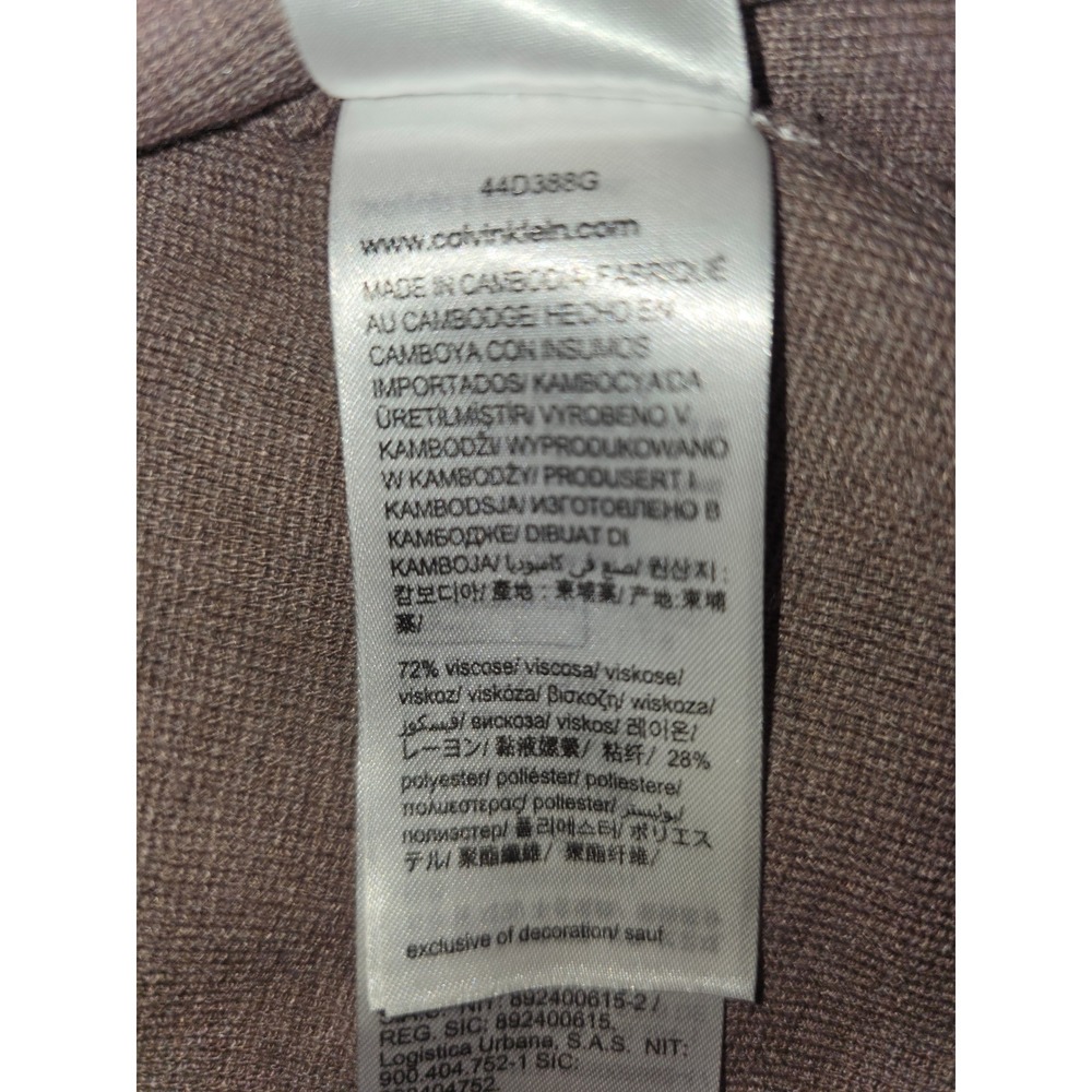 Calvin Klein Womens Short Sleeve Knit Sweater Taupe Mauve CrewNeck Large 44D388G - Picture 5 of 5
